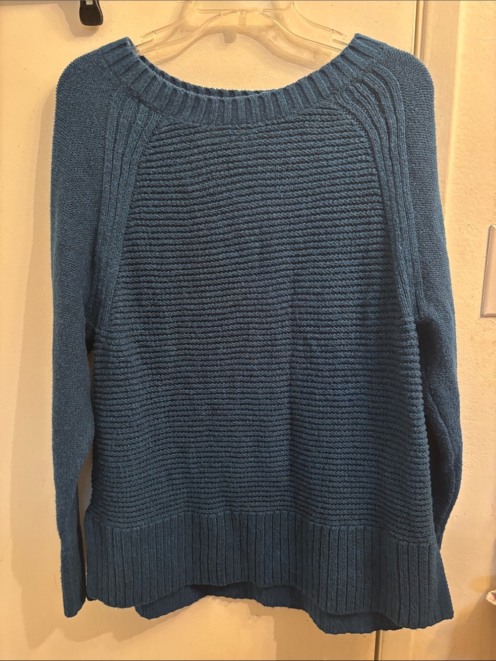 Sonoma Large Blue Ribbed Knit Women's Sweater - Brand Unspecified